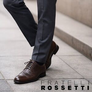 Fratelli RossettiONE Men’s Brown Leather Oxford Cap Laced Up Dress Shoe 11 Italy